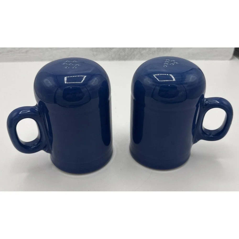 Fiestaware Rangetop Blue Salt and Pepper Shakers Set of 2 Ceramic Glazed Fiesta